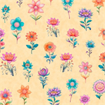 Quilting Treasures - Spring Bling - Stemmed Flowers, Peach