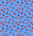 Benartex Traditions - Mid-Atlantic Shop Hop '25 - Patriotic Flags, Medium Blue