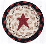 Braided Coaster - Primitive Burgundy Star, 5^