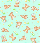 A.E. Nathan - Comfy Flannel Prints - Teddy Bear, Aqua