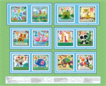 Blank Quilting - Zoo Crew - 36^ Book Panel, Sage