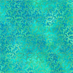 Robert Kaufman - Mixed Metallics - Gold Metallic Swirls, Aqua
