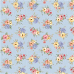 Clothworks - Coastal Cottage - Tossed Floral, Denim