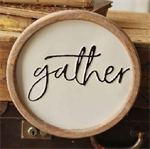 Wooden Framed Sign - Gather