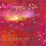 3 Wishes - Tropicolor Birds - Birds in Flight, Red