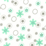 Robert Kaufman - Cozy Cotton Flannel - Mint Green Flowers & Circles, White