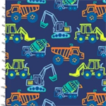 3 Wishes - Dump, Dig, and Rumble Minky - On the Go Trucks, Navy