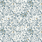 Blank Quilting - Holly Jolly Calico - Swirls Foliage, Ecru/Navy