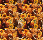 David Textiles - Foust Exclusives - Whimsical Highland Cows, Multi
