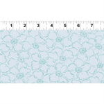 Clothworks - Lilliana - Floral Outline, Aqua