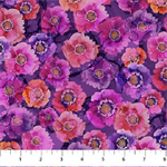 Northcott - Dragonfly Dance - Watercolor Flowers, Purple/Pink