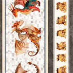 Quilting Treasures - Dragon Dreams - Decorative Stripe, Multi