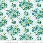 Moda - Mama's Cottage - Floral Tablecloth, Blue Raspberry