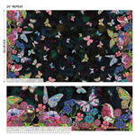Windham Fabrics - Shine On - Butterflies In Bloom, Black