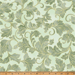 Hoffman California - Christmas Wish - Swirling Leaves, Moss/Gold