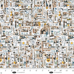 Blank Quilting - Spread The Word - Abstract Newspaper Snips, Tan