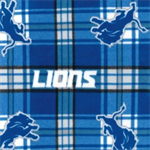 Fabric Traditions - NFL Fleece - Detroit Lions - Plaid, Blue