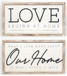 Double Sided Wooden Sign - Love/Our Home