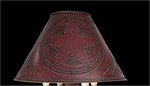 LAMP SHADE - TIN (STAR) BARN RED 15^