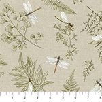 Northcott - Natural Elements - Dragonfly, Taupe