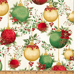 Hoffman California - Christmas Wish - Ornaments, Natural/Gold