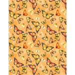 Wilmington Prints - Dahlia Botanica - Butterflies, Orange