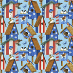 Henry Glass - America the Beautiful - Bird House, Blue