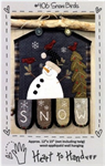 Wool Pattern - Snow Birds - 12^ x 15^ Wool-appliqued Wall Hanging