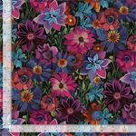 Timeless Treasures - Calico Cat - Forest Floral, Black