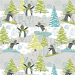 Wilmington Prints - Playful Penguins Flannel - Scenic, Multi