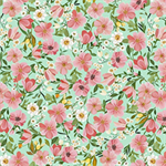 Quilting Treasures - Flora & The Fox - Floral, Light Turquoise