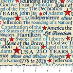 Northcott - Stonehenge America 250 - Words, Beige