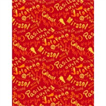 Wilmington Prints - Caliente Peppers - Hot Peppers / Words , Red