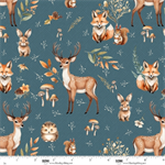 Blank Quilting - Wild and Free - Woodland Animals, Navy