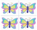 Susybee - Flutter The Butterfly - 36^ Fat QTR Butterfly Panel, White