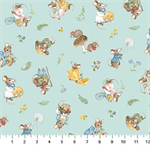 Northcott - Country Mouse - Tossed Mice, Blue