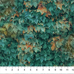 Northcott - Autumn Breeze - Layered Leaves, Teal