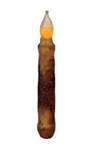 Battery Candle - Burnt Mustard/Cinnamon Taper, 6^