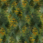 P & B Textiles - Fireside Serenity - Allover Trees, Dark Green