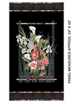 Benartex - Magnificent Blooms - 24^ Magnificent Blooms Panel, Black/Multi