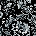 Blank Quilting - Marseille - Large Floral, Black/White
