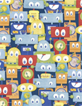 Wilmington Prints - Alpha-Bots - Packed Robots, Multi