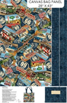 Northcott - Historic Route 66 - Canvas Tote Bag Panel