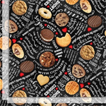 Timeless Treasures - Food - Smart Cookie Text, Black
