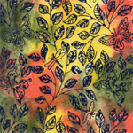 Lumin Fabrics - Radiant Wings - Butterfly Dragonfly Leaves, Multi Yellow