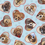 Studio E - Off The Leash - Tossed Dogs Faces, Multi