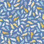 Robert Kaufman - Astrobots Flannel - Lightning, Blue