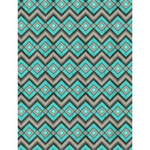 Wilmington Prints - Isabella - Chevrons And Diamonds, Turquoise/Black