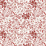 Blank Quilting - Holly Jolly Calico - Swirls Foliage, Ecru/Red