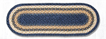 Braided Tablerunner - Blue/Mustard, 13^ X 36^ (Oval)